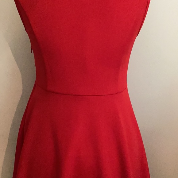 Lulu’s Determination Red Sheer Mesh Skater Dress M - Picture 9 of 16